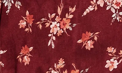 City Chic Alexandra Floral Tie Neck Midi Dress In Red