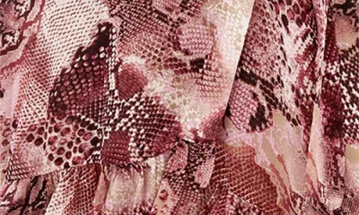 City Chic Instinct Snakeskin Print Long Sleeve Wrap Dress In Green