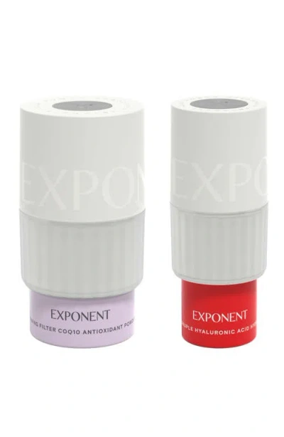 Exponent Beauty Firming Filter Coq10 + Hyaluronic Acid Power Serum Set $98 Value In Transparent