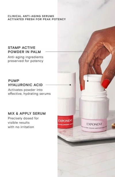 Exponent Beauty Firming Filter Coq10 + Hyaluronic Acid Power Serum Set $98 Value In Transparent