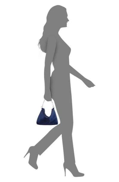 Nina Crystal Embellished Zipper Hobo Bag In Blue