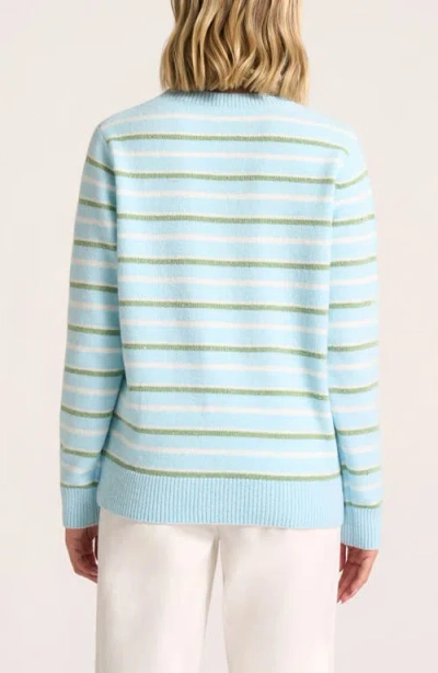 Matty M . Sophia Stripe Sweater In Blue