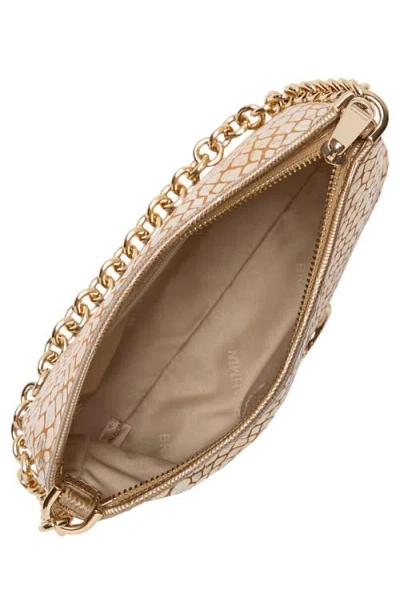 Brahmin Mod Lorelei Snake Embossed Metallic Leather Shoulder Bag In Gold