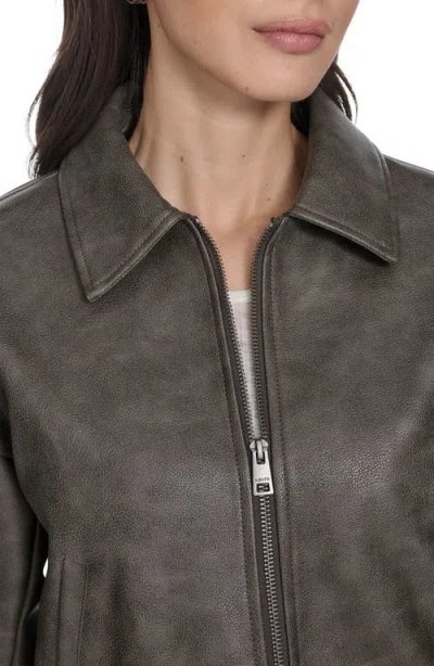 Levi's Women's Faux Leather Lightweight Bomber Jacket In Gray