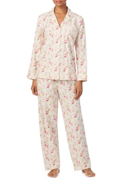 Ralph Lauren Women's Long Sleeves Notch Collar Pajama Set In White