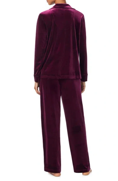 Ralph Lauren Women's Long Sleeves Notch Collar Pajama Set In Burgundy