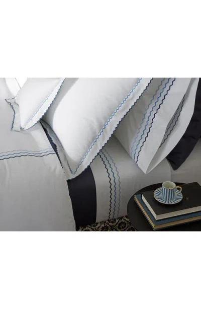 Matouk Axel Embroidered Flat Sheet In White