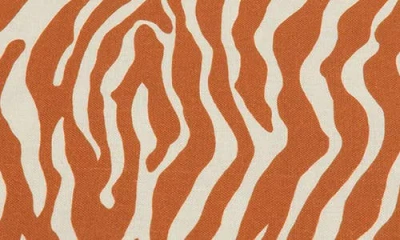 Matouk Regine Zebra Stripe Linen Tablecloth In Brown