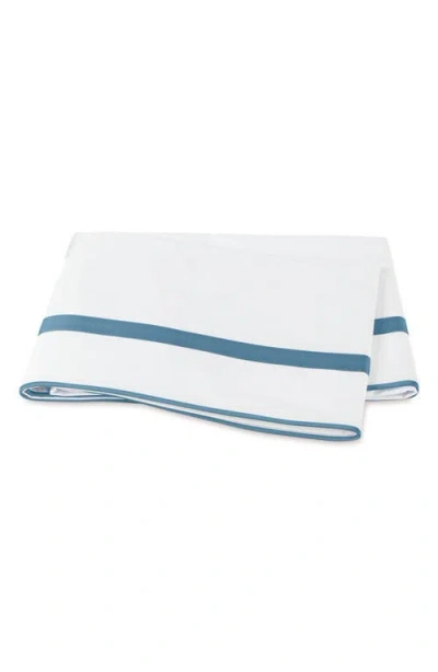 Matouk Louise 500 Thread Flat Sheet In Blue