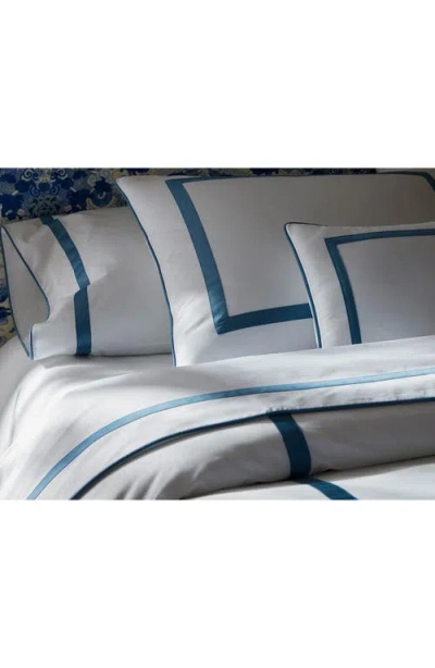 Matouk Louise 500 Thread Flat Sheet In Blue