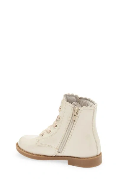 L'amour Kids' Josephine Scallop Lace-up Bootie In Neutral