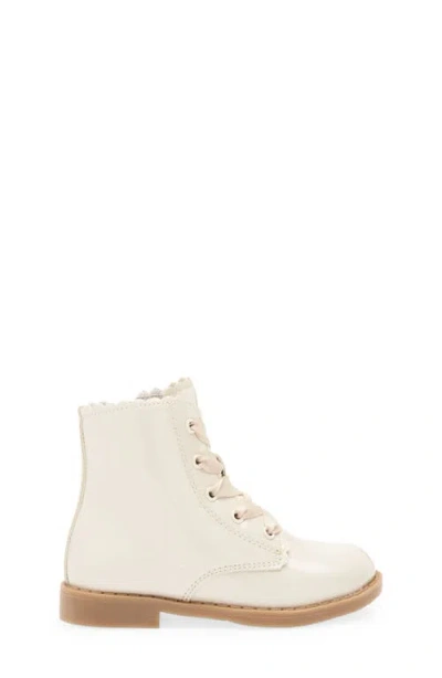 L'amour Kids' Josephine Scallop Lace-up Bootie In Neutral
