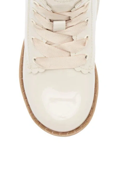 L'amour Kids' Josephine Scallop Lace-up Bootie In Neutral