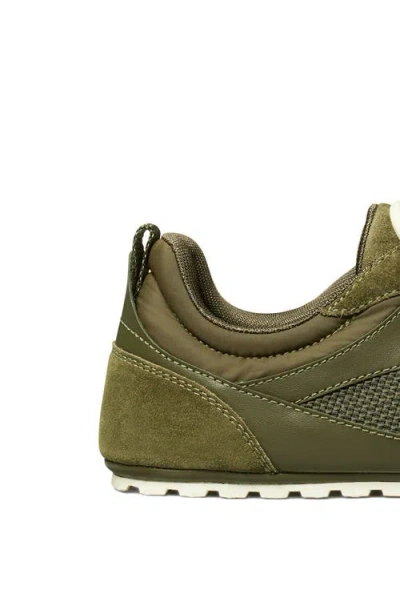 Tory Burch Field Leather And Suede Low-top Sneakers In Green