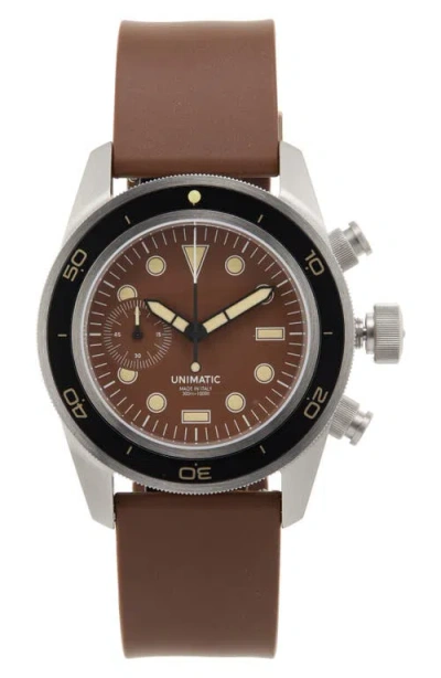 Unimatic Diving Heritage Diving Watch, 41.5mm In Brown