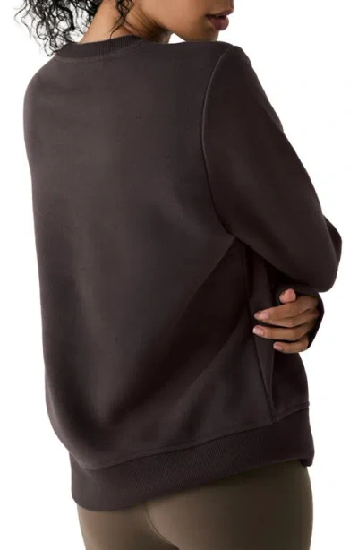 Lole Icon Crewneck Sweatshirt In Brown