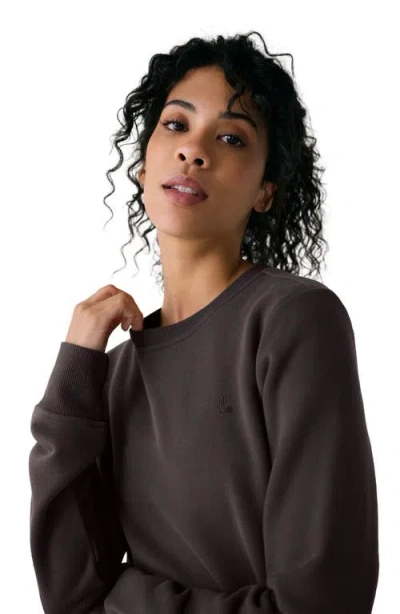 Lole Icon Crewneck Sweatshirt In Brown