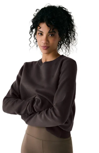 Lole Icon Crewneck Sweatshirt In Brown