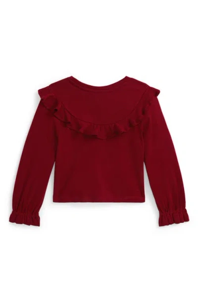 Polo Ralph Lauren Ralph Lauren Ruffled Cotton-modal Top In Red