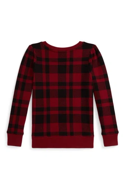 Polo Ralph Lauren Ralph Lauren Plaid Polo Bear Fleece Sweatshirt In Red