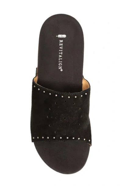 Revitalign Sofia Stud Slide Sandal In Black