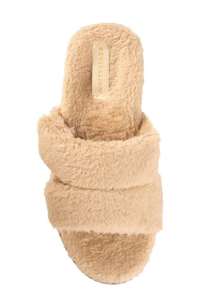 Revitalign Callie High Pile Fleece Slide Slipper In Brown