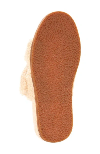 Revitalign Callie High Pile Fleece Slide Slipper In Brown