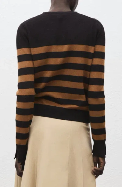 Mango Split Cuff Button Front Cardigan In Brown