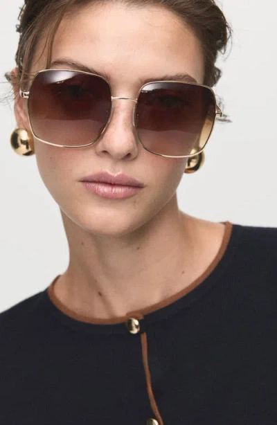 Mango Split Cuff Button Front Cardigan In Black