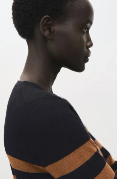 Mango Split Cuff Button Front Cardigan In Brown