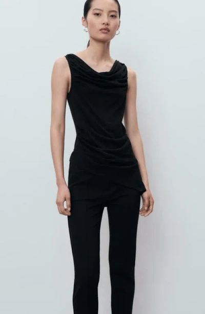 Mango Straight Leg Pants In Black