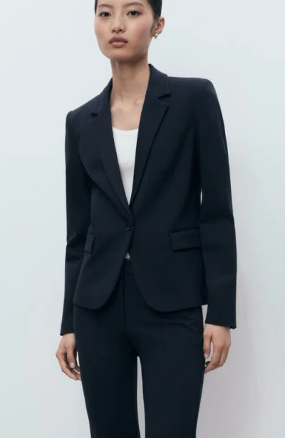 Mango Straight Leg Pants In Blue