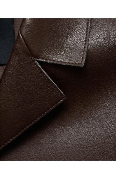 Mango Faux Leather Jacket In Brown