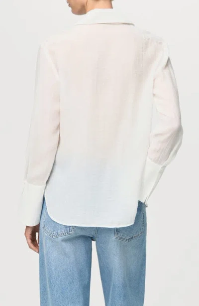 Mango Lyocell Shirt With Patches Off White In White
