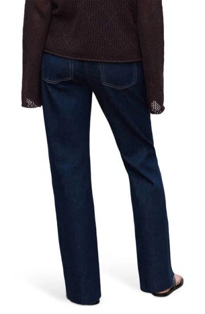 Mango Maternity Straight Jeans Open Blue In Blue