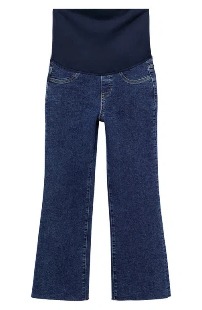 Mango Maternity Straight Jeans Open Blue In Blue