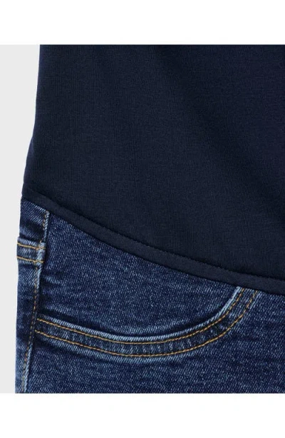 Mango Maternity Straight Jeans Open Blue In Blue