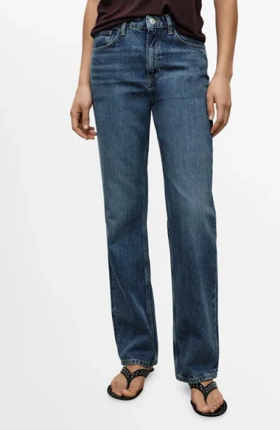 Mango Women's Matilda High-rise Straight Jeans In Blue