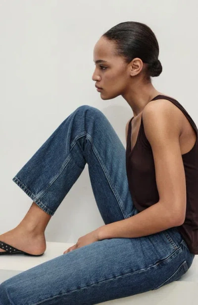 Mango Women's Matilda High-rise Straight Jeans In Blue