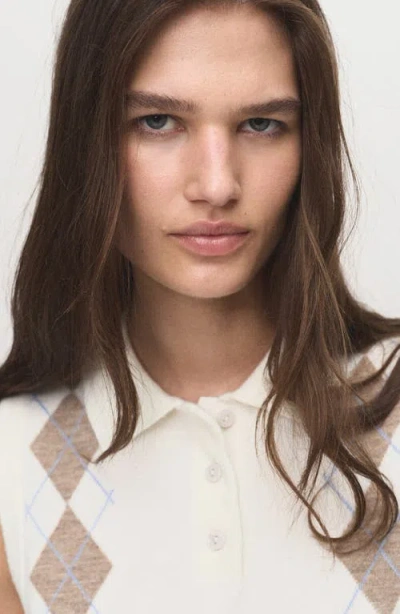 Mango Women's Diamond-print Polo-neck Sweater Vest In Multi