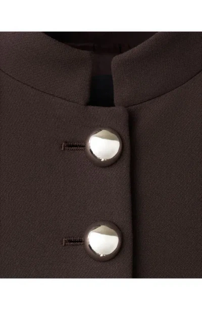 Mango Button Front Jacket In Brown