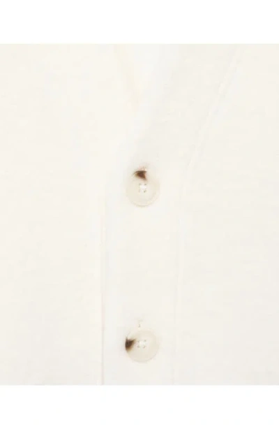 Mango Cotton & Wool Blend Cardigan In White
