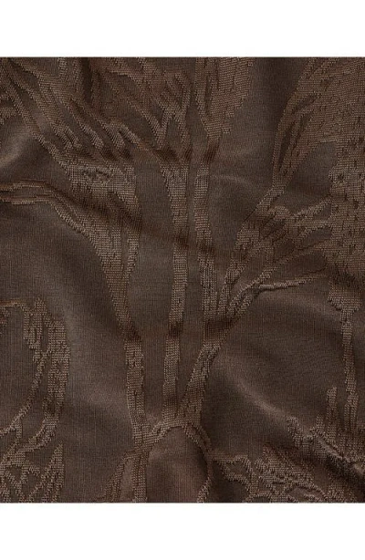 Mango Women's Jacquard Floral-print Straight Pants In Brown