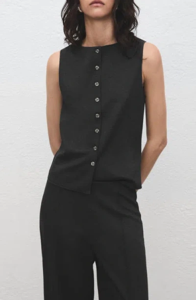 Mango Pull-on Straight Leg Pants In Black