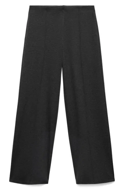 Mango Pull-on Straight Leg Pants In Black