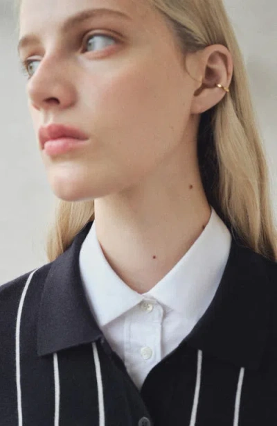 Mango Women's Striped Polo-neck Sweater In Blue