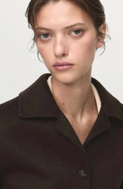 Mango Wool Blend Jacket In Brown