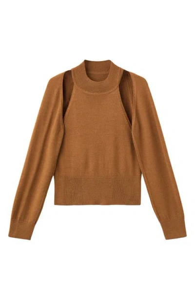 Mango Women's Cardigan-style Detailing Sweater In Brown
