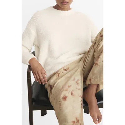 Mango Bouclé-effect Pyjama Sweater Ivory White In White