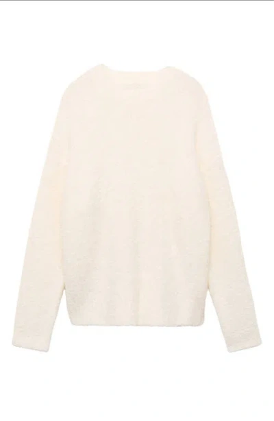 Mango Bouclé-effect Pyjama Sweater Ivory White In White
